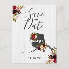 Alaska State Destination Rustic Save the Date Aankondigingskaart