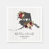 Alaska State Destination Rustic Wedding Monogram Servetten (Voorkant)