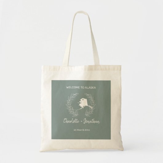 Alaska State Destination Wedding Welcome Tote Bag (Voorkant)