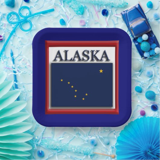 Alaska State Flag 9" Papieren Bordje (Feest)