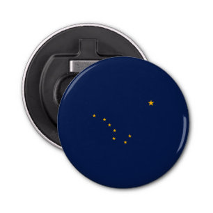 Alaska State Flag Design Button Flesopener