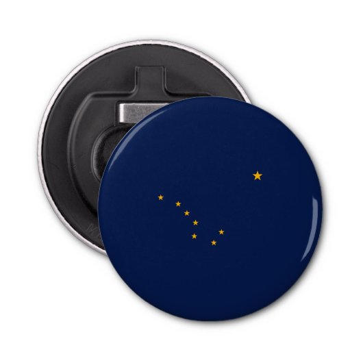 Alaska State Flag Design Button Flesopener (Voorkant)