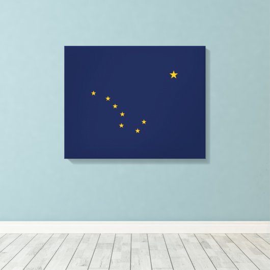 Alaska State Flag Design Canvas Afdruk (Insitu (Houten vloer))