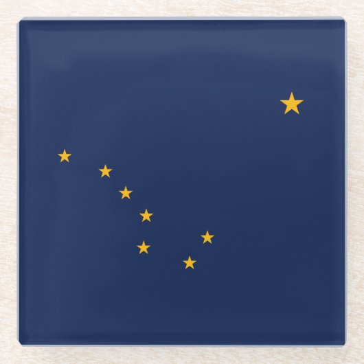 Alaska State Flag Design Decor Glazen Onderzetter (Voorkant)