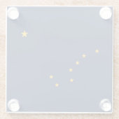 Alaska State Flag Design Decor Glazen Onderzetter (Achterkant)