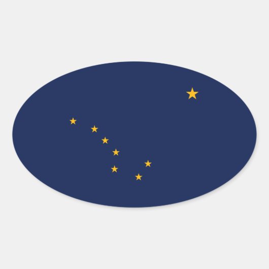 Alaska State Flag Design Ovale Sticker (Voorkant)