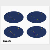 Alaska State Flag Design Ovale Sticker (Vel)