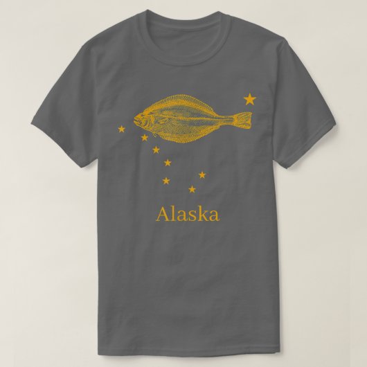 Alaska State Flag Halibut Vist T-shirt (Design voorkant)