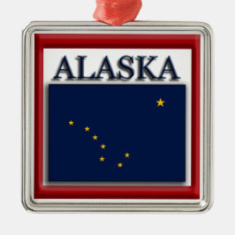 Alaska State Flag Kerstversiering Metalen Ornament