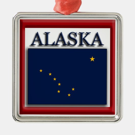 Alaska State Flag Kerstversiering Metalen Ornament (Voorkant)