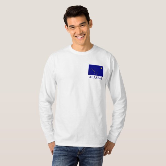 Alaska State Flag mannen Long Sleeve T-shirt (Voorkant volledig)