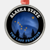 ALASKA STATE FLAG METALEN ORNAMENT (Voorkant)
