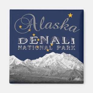 Alaska State Flag Mt McKinley Magnet