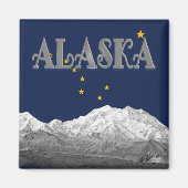 Alaska State Flag Mt McKinley Magnet (Voorkant)