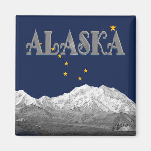 Alaska State Flag Mt McKinley Magnet