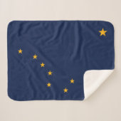 Alaska State Flag Print Patriottisch Sherpa Deken (Voorkant (horizontaal))