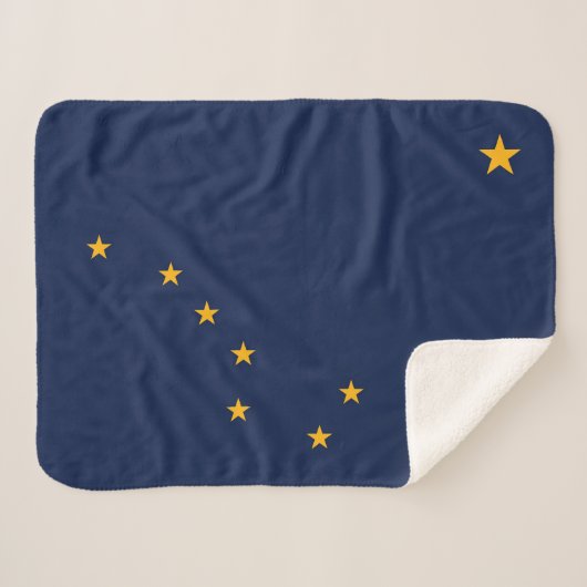 Alaska State Flag Print Patriottisch Sherpa Deken (Voorkant (horizontaal))