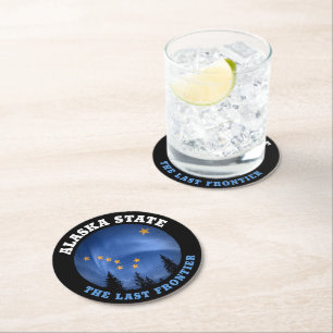 ALASKA STATE FLAG RONDE KARTONNEN ONDERZETTER
