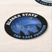 ALASKA STATE FLAG RONDE KARTONNEN ONDERZETTER (Gebogen)