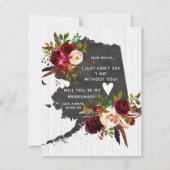 Alaska State Floral, je wordt mijn bruidsmeisje Kaart (Achterkant)