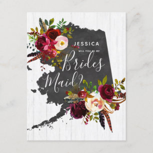 Alaska State Floral, je wordt mijn bruidsmeisje Kaart
