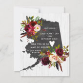 Alaska State Floral... word jij mijn bruidsmeisje Kaart (Achterkant)