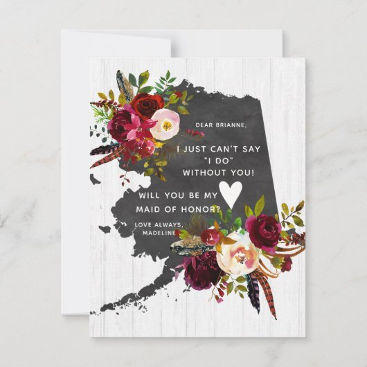 Alaska State Floral... word jij mijn bruidsmeisje Kaart (Achterkant)