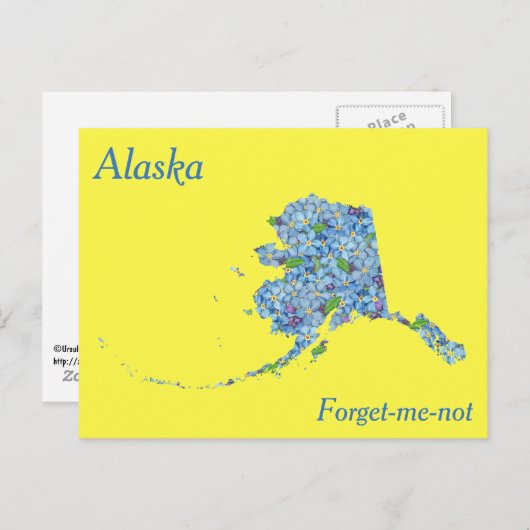 Alaska State Flower Collage Map Briefkaart (Voorkant / Achterkant)