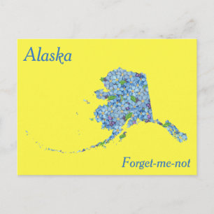 Alaska State Flower Collage Map Briefkaart