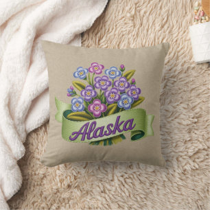 Alaska State Flowers Embleem Kussen