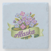 Alaska State Flowers Embleem Stenen Onderzetter (Voorkant)