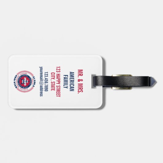 Alaska State Gepersonaliseerde Gift Bagagelabel (Achterkant horizontaal)