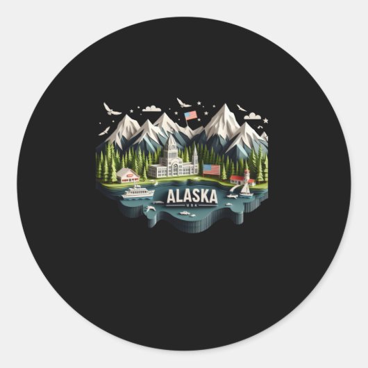 Alaska State in de Verenigde Staten Sticker (Voorkant)