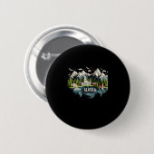 Alaska State in de Verenigde Staten Sticker Ronde Button 5,7 Cm (Voorkant /achterkant)