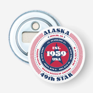 Alaska State Information Circle Button Flesopener