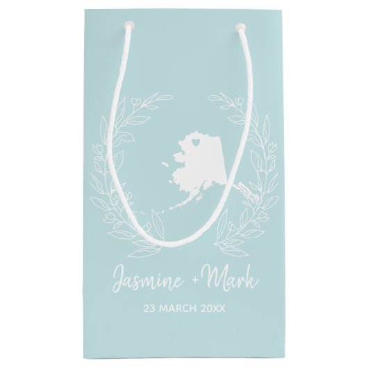 Alaska State-kaart bestemming bruiloft gunsten Klein Cadeauzakje (Achterkant)