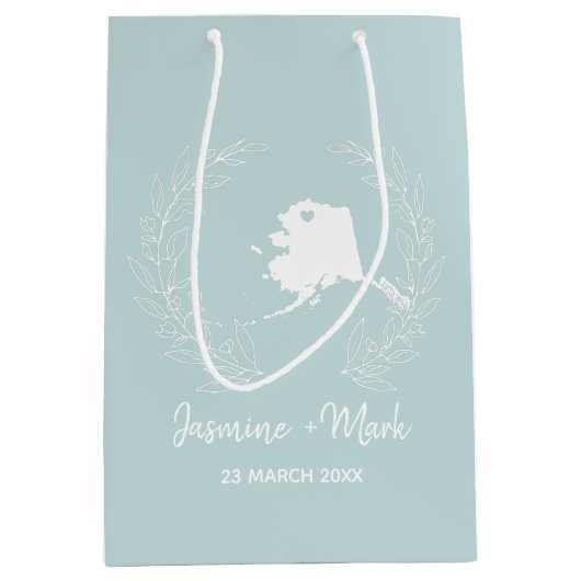 Alaska State-kaart bestemming bruiloft gunsten Medium Cadeauzakje (Voorkant)