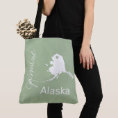 Alaska State-kaart met hart personaliseer de naam Tote Bag (Dichtbij)