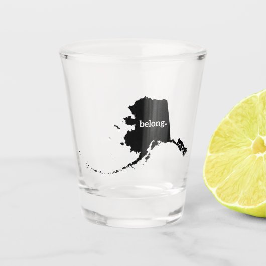 Alaska State Map Belong Shot Glas (Voorkant)