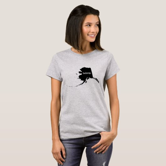 Alaska State Map Belong T-shirt (Voorkant volledig)