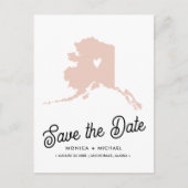 Alaska State Map Destination Wedding - ELKE KLEUR! Aankondigingskaart (Voorkant)