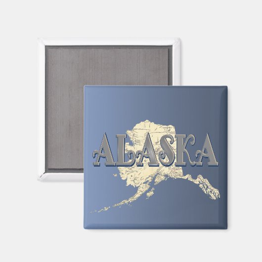 Alaska State Map Magnet (Voorkant / Achterkant)