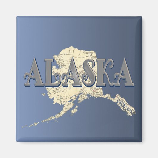 Alaska State Map Magnet (Voorkant)