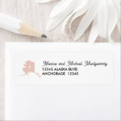 ALASKA State Map met Heart - ELKE KLEUR! Etiket (Insitu)