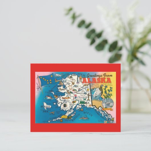 Alaska State Map Post Card Briefkaart (Staand voorkant)