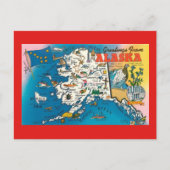 Alaska State Map Post Card Briefkaart (Voorkant)