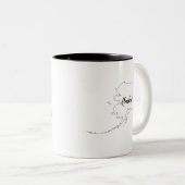 Alaska State Map Waterverf Two-Tone Coffee Mok (Voorkant rechts)