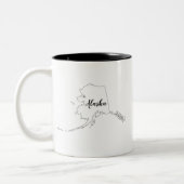 Alaska State Map Waterverf Two-Tone Coffee Mok (Links)