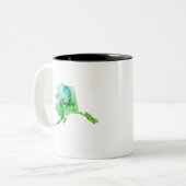 Alaska State Map Waterverf Two-Tone Coffee Mok (Voorkant links)