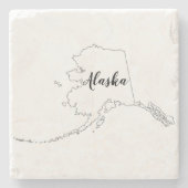 Alaska State Map Waterverf Two-Tone Onderzetter (Voorkant)